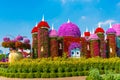 DUBAI, UNITED ARAB EMIRATES - DECEMBER 13, 2018: View of the building of flowers in Dubai Miracle Garden