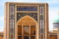 View of the on a building fragment Barak Khan madrasah of the Khast Imam complex in summer. Tashkent. Uzbekistan. Apr 29, 2019