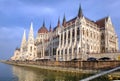 The view of the building of Hungarian Parliament.