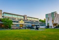 View of a building inside of the trinity college campus in Dublin, ireland Royalty Free Stock Photo