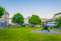 View of a building inside of the trinity college campus in Dublin, ireland Royalty Free Stock Photo