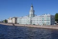 View of the building of the Kunstkamera (First Museum of Russia, 1714), Saint Petersburg Royalty Free Stock Photo