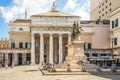 View at the Building of Opera with Garibaldi monument the streets of Genoa in Italy