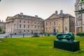 View of a building on the parliament square inside of the trinity college campus in Dublin, Ireland Royalty Free Stock Photo