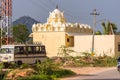 View of the building, Puttaparthi, Andhra Pradesh, India. Copy space for text.