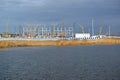 View of a building site of stadium for carrying out games of theFIFA World Cup of 2018. Kaliningrad Royalty Free Stock Photo