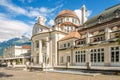 View at the Building of Spa Kurhaus in the streets of Merano in Italy