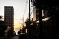 View of a building, trees and electricity poles on a street in the city of Salvador, Bahia Royalty Free Stock Photo