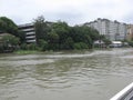 View of buildings and apartment blocks along the Pasig river, Manila, Philippines