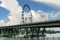 View, buildings Central Business and landmarks of Singapore.