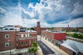 View of buildings in downtown Nashua, New Hampshire. Royalty Free Stock Photo