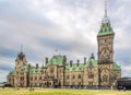 View at the buildings of government at Parliament hill in Ottawa - Canada