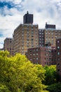 View of buildings from the High Line, in Manhattan, New York. Royalty Free Stock Photo