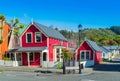 View of buildings on a historic south street, Nelson, New Zealand