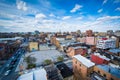 View of buildings near Lexington Market, in Baltimore, Maryland.