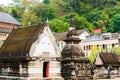 View of the buildings in the temple in Louangphabang, Laos. Close-up. Royalty Free Stock Photo