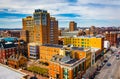 View of buildings at the University of Maryland from a parking g