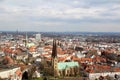 View on the built structure watched from the sparrenburg in bielefeld germany