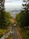 View beautiful from Bukit Bendera, Penang, Malaysia, view towards cable car track and city.