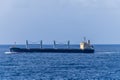 A view of a bulk carrier vessel approaching the straits of Gibraltar