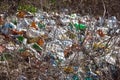 View of a bunch of plastic trash. Fight for ecology against packages and bottles. Concept of Ecological catastrophe