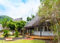 View of a bungalow among the forest, Raiatea island, French Polynesia