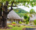 View of a bungalow among the forest, Raiatea island, French Polynesia