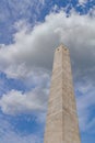 Bunker Hill Monument against sky and clouds in Charlestown, Boston, USA Royalty Free Stock Photo