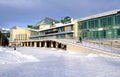 View of Burabai sports palace in Kokshetau, Kazakhstan in winter time