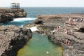View of Buracona natural pool. Sal island. Cape Verde