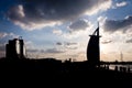 The view of the Burj Al Arab silhouette