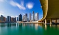 View of Burj Khalifa and Dubai Skyline from Business Bay Area Royalty Free Stock Photo