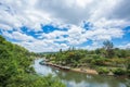 View of Burma railway (Death railway) and river Khwae (Kwai).