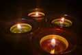 View of the burning candles, mourning for the victims