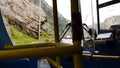 View from bus going up to mountain pass in Snowdonia