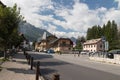 Bus station of Cortina d`Ampezzo. Dolomites, Italy.