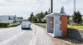 View of a bus stop in vila cha, portugal