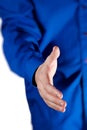 View of business man extending hand to shake Royalty Free Stock Photo