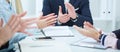 View of the business people clapping in the office. Royalty Free Stock Photo