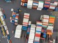 View of a bustling container port in Australia, with a variety of containers, cranes, and ships