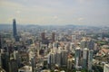 View of the bustling metropolitan cityscape of Kuala Lumpur.