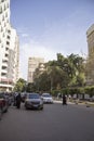 View of a busy street in the Agouza district of downtown Cairo in Cairo