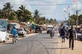 View of busy street scene in Pemba Mozambique