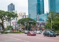 View of busy traffic in Brickfields Little India in Kuala Lumpur. It usually crowded with locals as well as tourists.