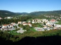 View of Buzet town and fertile fields in the Mirna river valley, Croatia / Pogled na grad Buzet i plodna polja u dolini Mirne Royalty Free Stock Photo