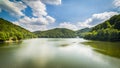 View on Bystrzyckie Lake from Water dam in Zagorze Slaskie Royalty Free Stock Photo