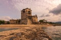 View of the Byzantine Tower of Prosphorion in Ouranoupoli