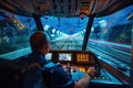 View from the cab of a subway driver during the movement of a train in the late evening Royalty Free Stock Photo