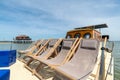 View of a Cabane Tchanquee in the Arcachon Bay in France.