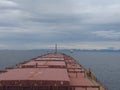 View from cabin of panamax vessel bulk carrier